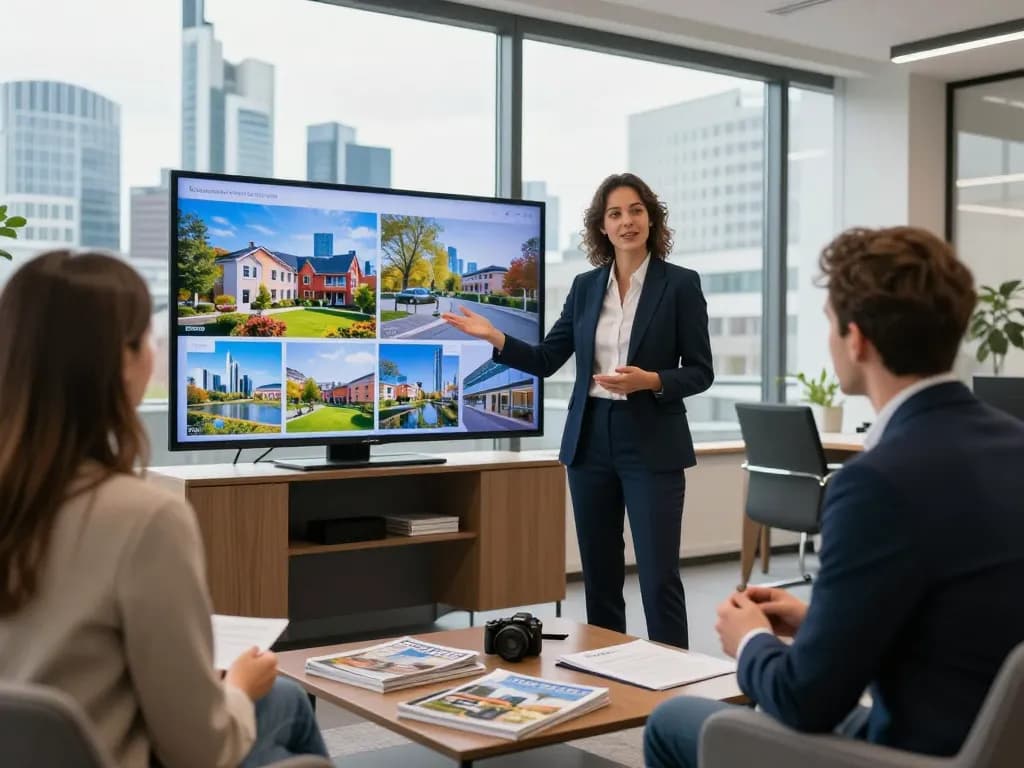 Immobilienmakler in Frankfurt Sachsenhausen, der Immobilien Kunden präsentiert und die Expertise von Immobilienmakler Frankfurt Sachsenhausen zeigt.