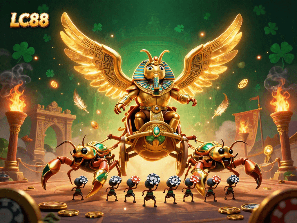 Experience thrilling gameplay at LC88 with a vibrant 3D casino scene featuring unique characters and rich elements.