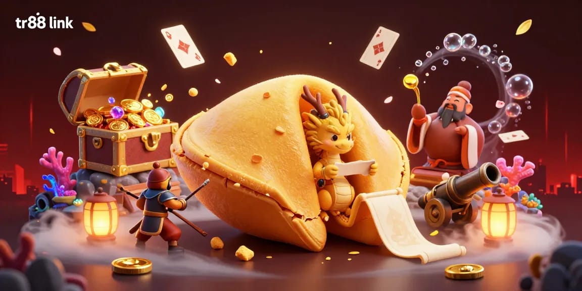 Win big with tr88 link in this vibrant 3D casino illustration of fortune and prosperity.