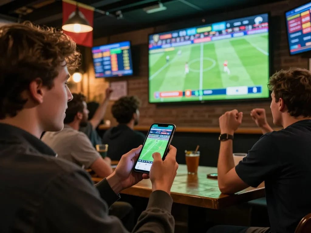 Engaged betting on okfun88 app during live sports event, highlighting strategic play and excitement.