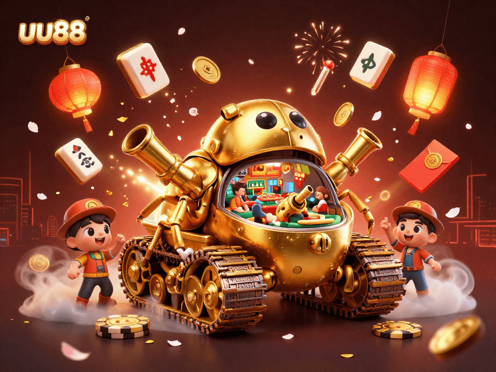 Experience the excitement of uu88 with a vibrant 3D casino scene featuring unique game elements in lively action.