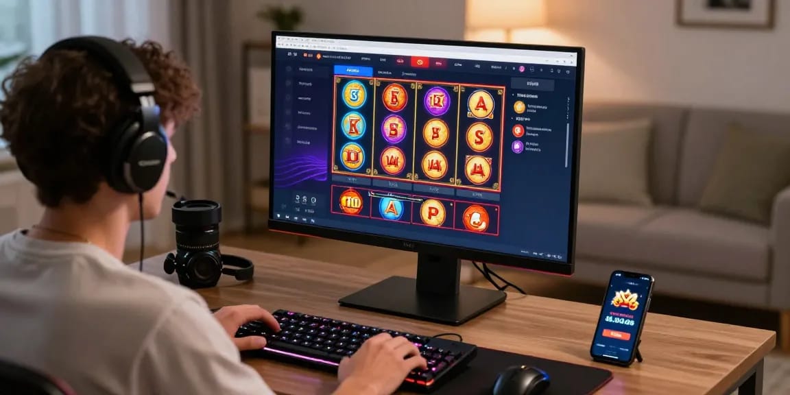 Engaging scene of a player enjoying casinos that accept credit cards with vibrant gaming interface and modern setup.