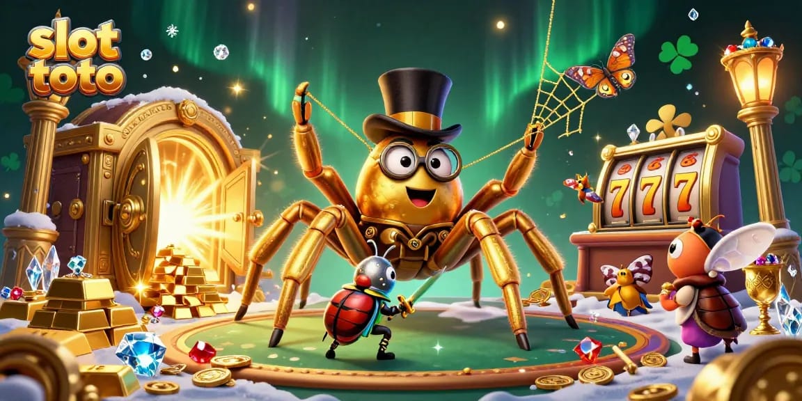 Experience the thrill of slot toto with vibrant 3D characters and dynamic casino elements.