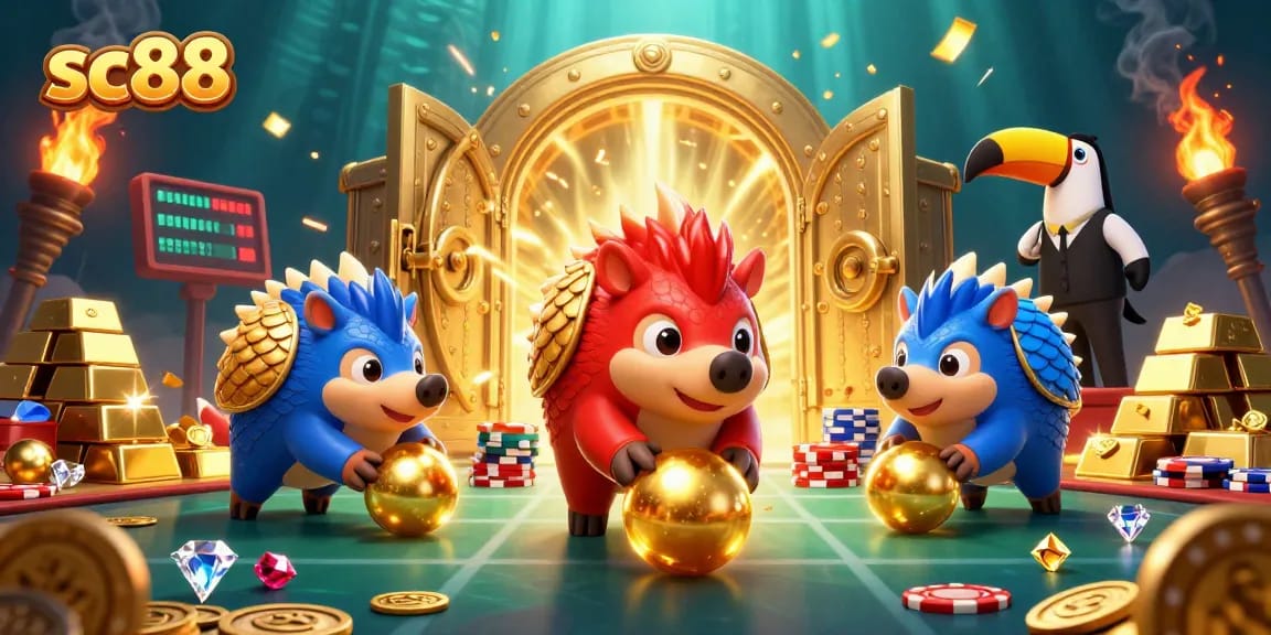 Experience thrilling gameplay with sc88 as pangolins battle for riches in a vibrant casino world.
