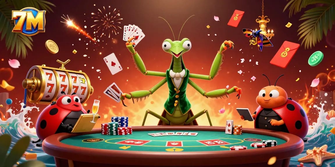Experience thrilling gambling action with 7M's vibrant casino scene featuring dynamic characters and rich details.