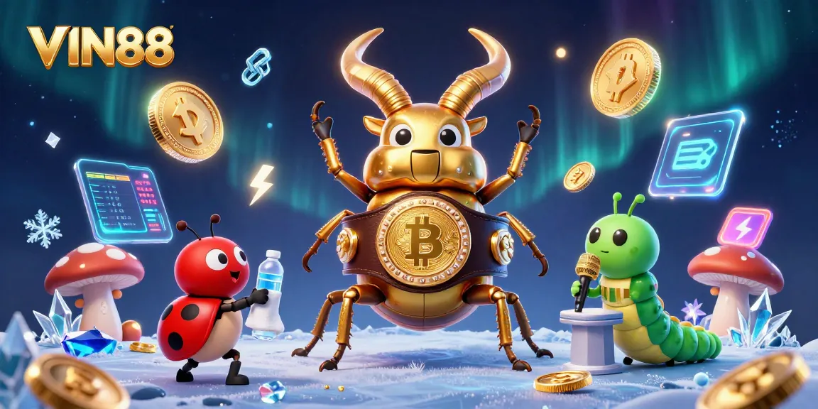 Engage in thrilling gameplay with VIN88's dynamic casino characters and crypto elements.