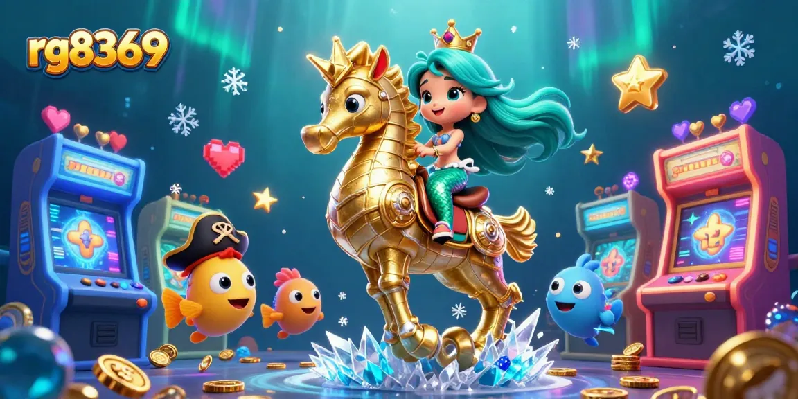 Experience thrilling gameplay at rg8369 with colorful characters and vibrant arcade machines in a captivating underwater world.