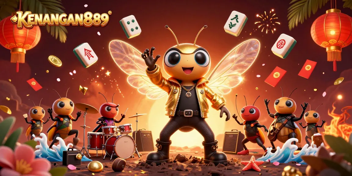 Experience the excitement of KENANGAN889 with vibrant casino-themed characters and elements.