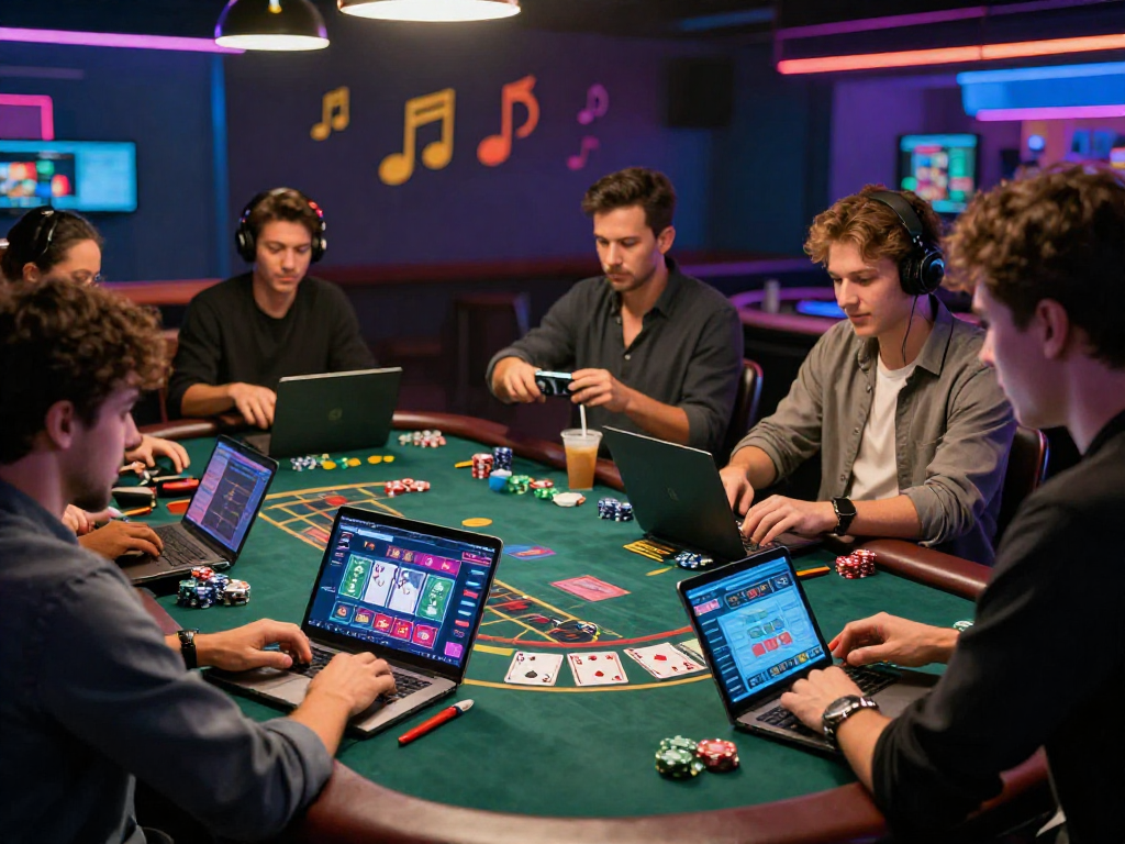 Giocatori entusiasti nei migliori casino non AAMS mentre si divertono al tavolo di blackjack online.