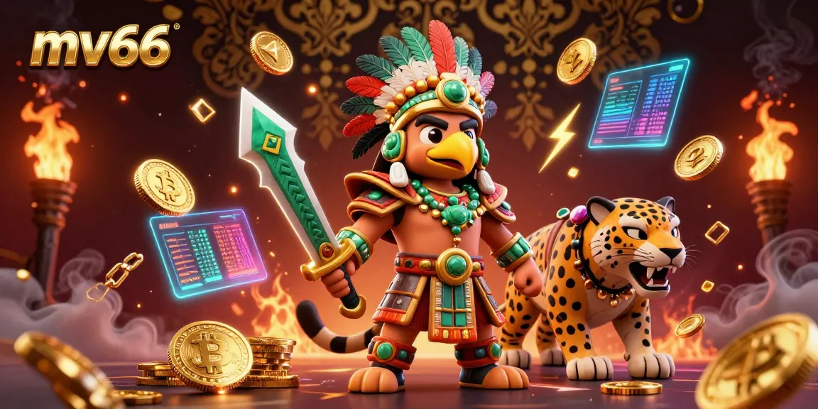 Engaging the thrill of mv66 with vibrant characters and crypto elements in a dynamic casino scene.