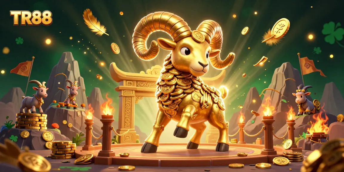 Experience excitement with TR88's golden ram mascot charging through a dynamic betting arena.