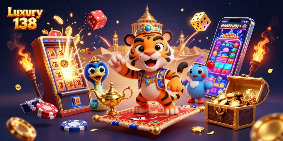 Experience the thrill of winning at Luxury 138 with vibrant slot machines and casino games.