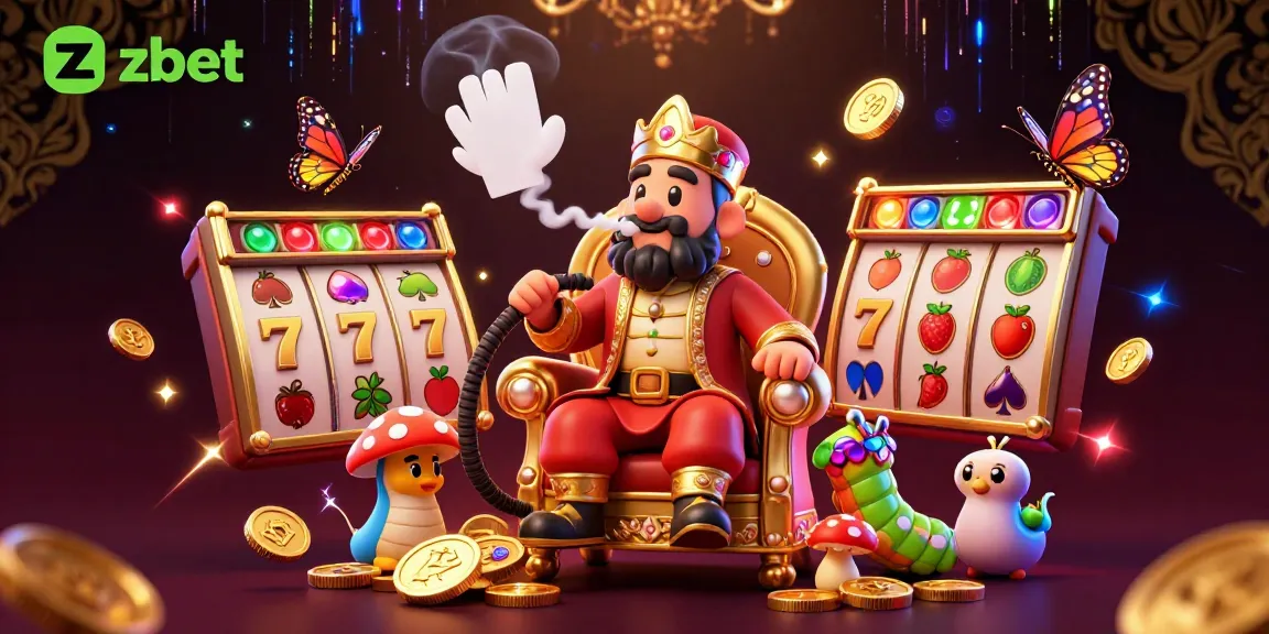 Engage with zbet's thrilling slots adventure in a vibrant 3D scene showcasing excitement and fun.