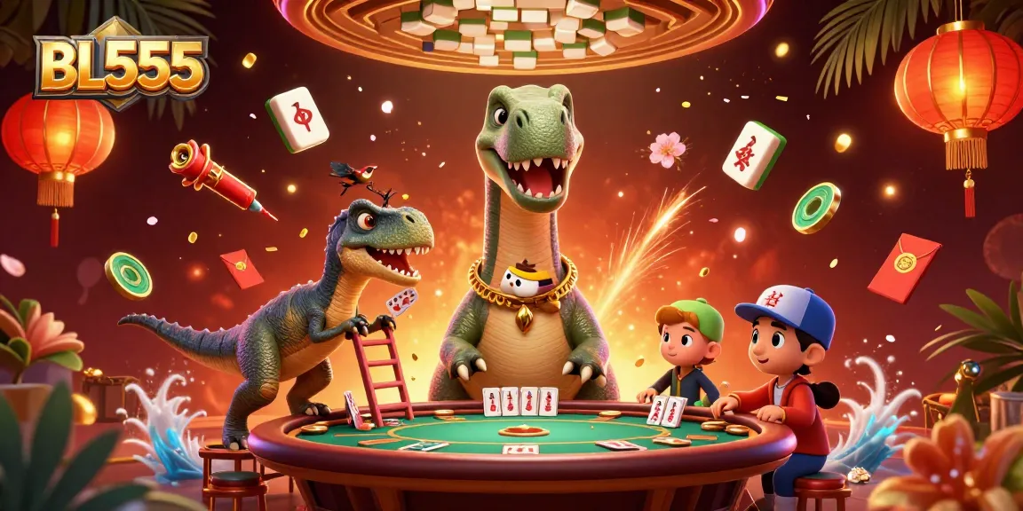 Experience thrilling gaming excitement at BL555 with interactive casino characters in vibrant settings.