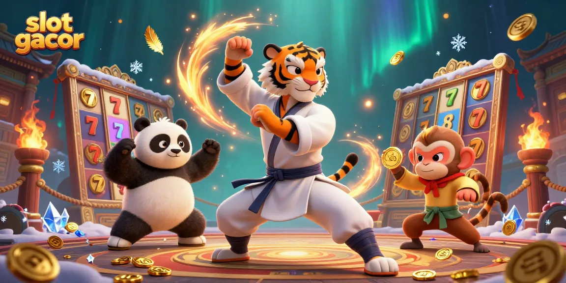 Experience thrilling slot gacor excitement with playful characters in a vibrant casino atmosphere.