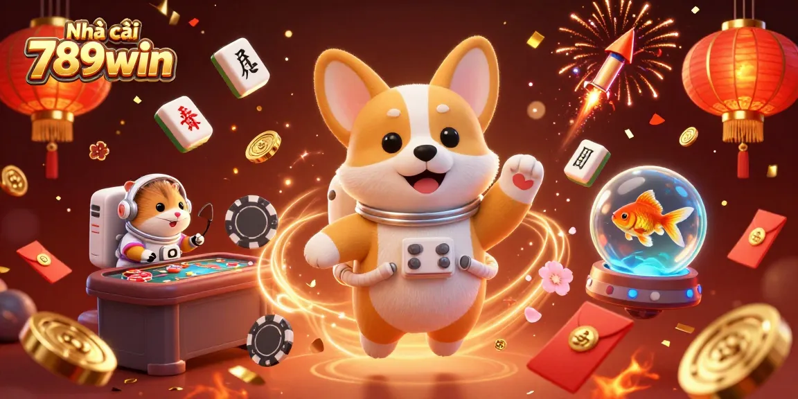 Experience thrilling gaming at Nhà cái 789win with a dynamic casino scene featuring fun characters.