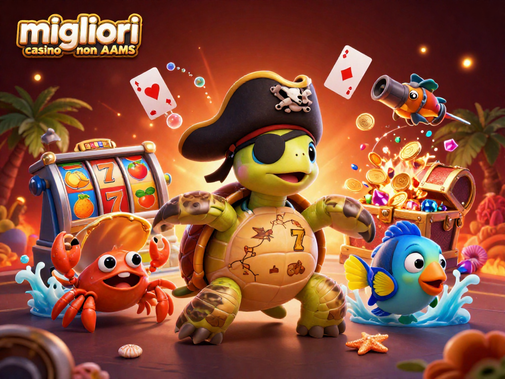 Gioca nei migliori casino non AAMS con il tartaruga pirata e tesori sottomarini.