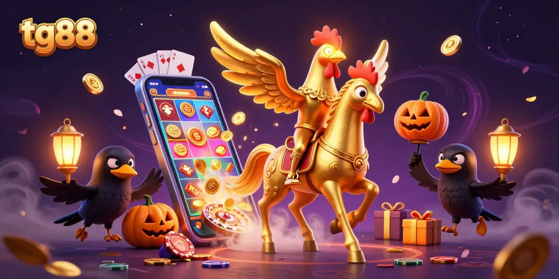 Engage in thrilling casino adventures with tg88 featuring a golden rooster and enchanted elements.