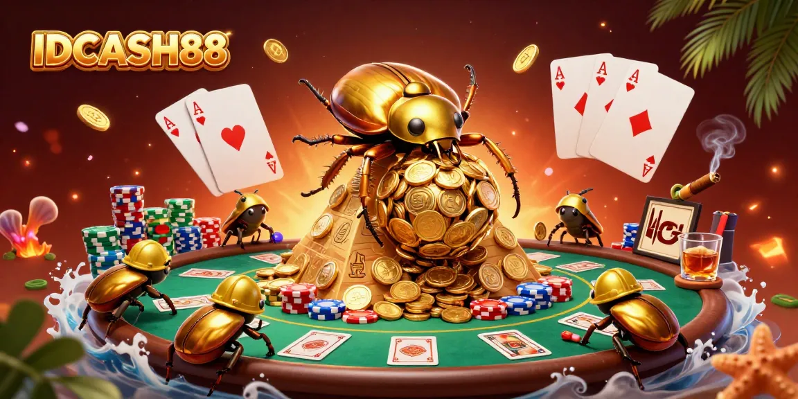 Spin to win with IDCASH88 at an engaging 3D casino scene showcasing vibrant poker action.