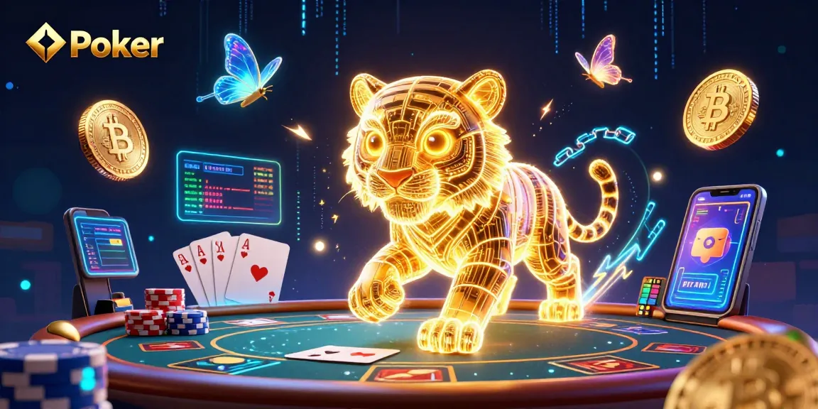 Engaging poker scene featuring a neon tiger and poker elements for betting strategies.