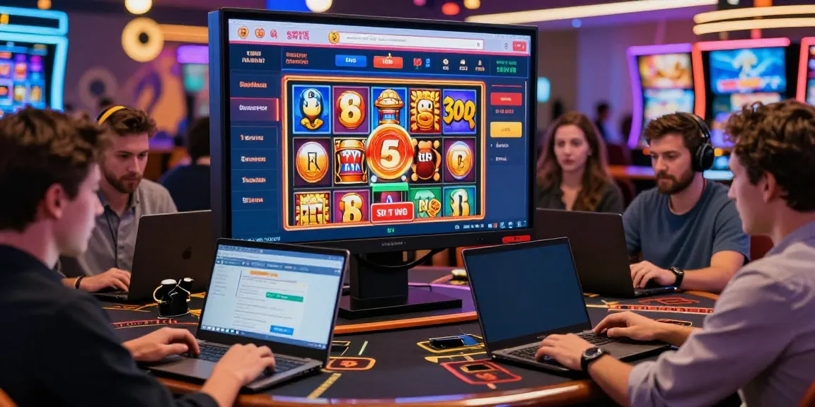 Engaging online gaming scene highlighting the excitement of bonus sans depot casino with diverse players interacting with vibrant digital interfaces.