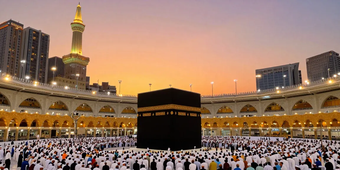 Experiencing Umroh Ramadan: vibrant pilgrim atmosphere in Makkah, spiritual journey, unforgettable travel, and tourism.