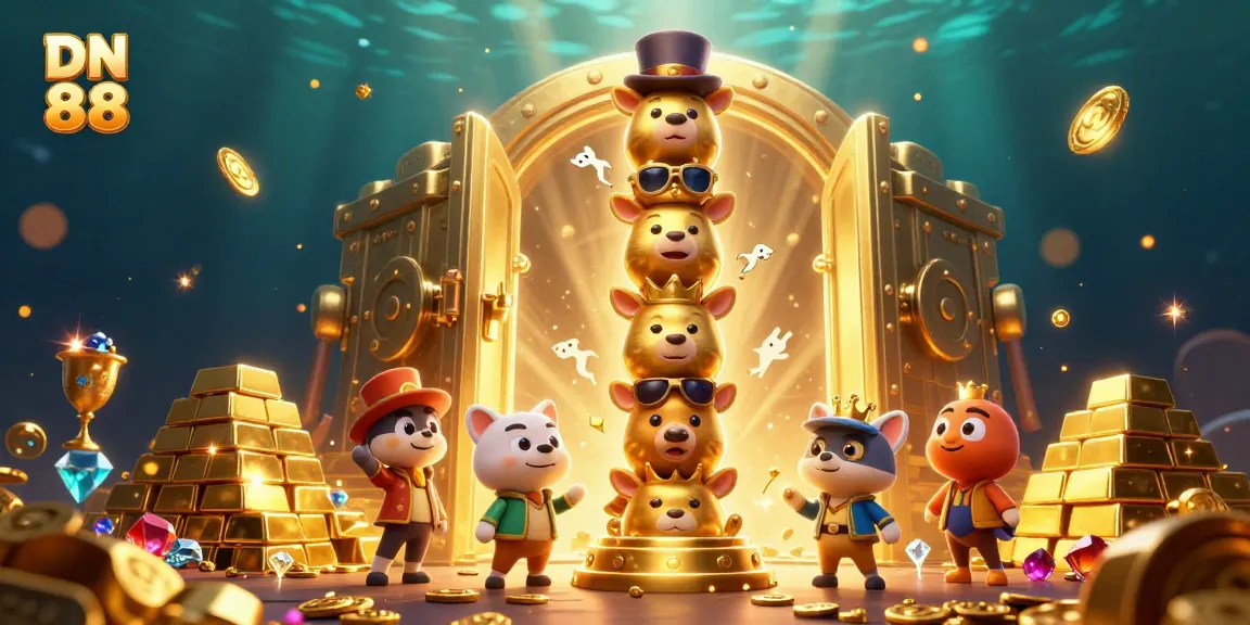 Experience the vibrant world of DN 88 with an enchanting totem pole and treasures, embodying the thrill of online gaming.