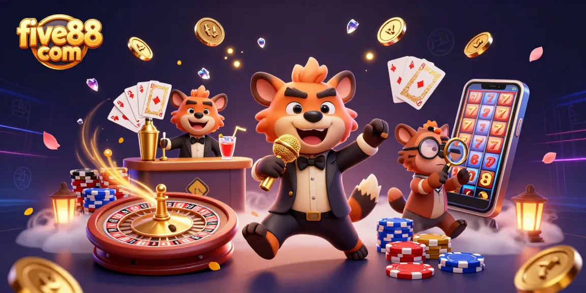 Experience the vibrant gambling world with five88 com through lively hyenas at a comedy casino.