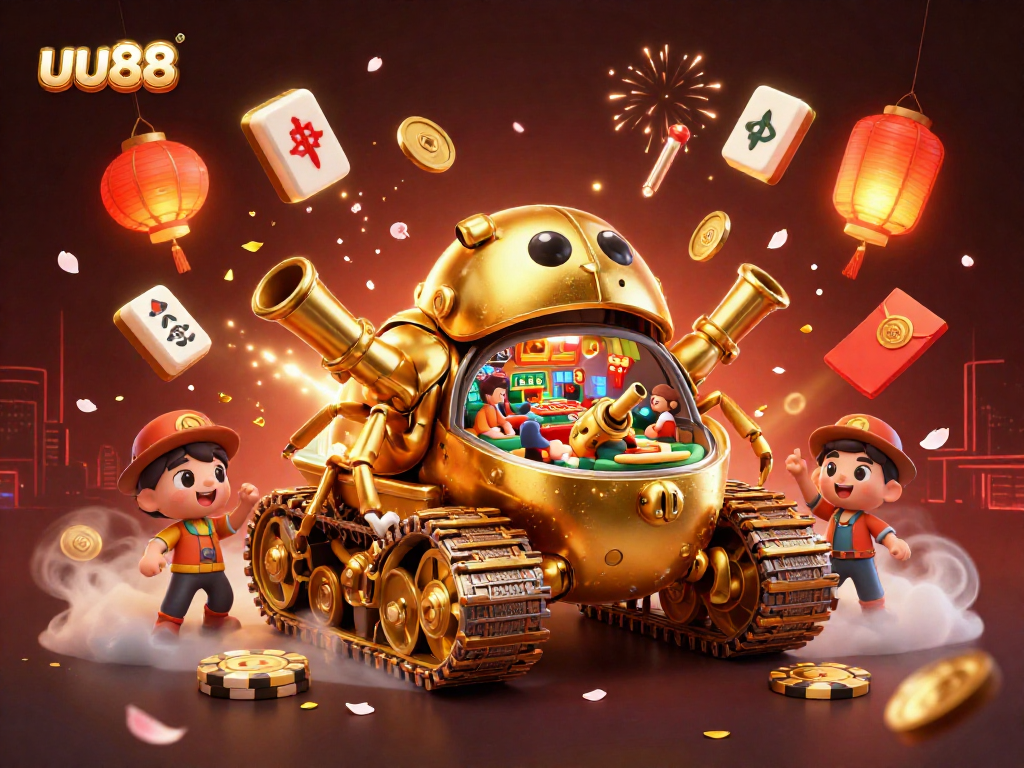 Experience the excitement of uu88 with a vibrant 3D casino scene featuring unique game elements in lively action.