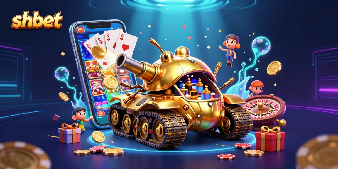 Experience thrilling games like slots and poker with shbet in a vibrant 3D casino scene.