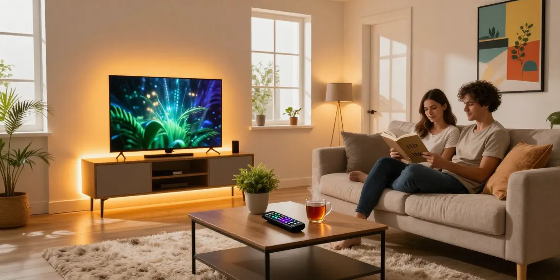 Iluminare elegantă cu banda led în living modern, cu pereți luminoși și atmosferă confortabilă.