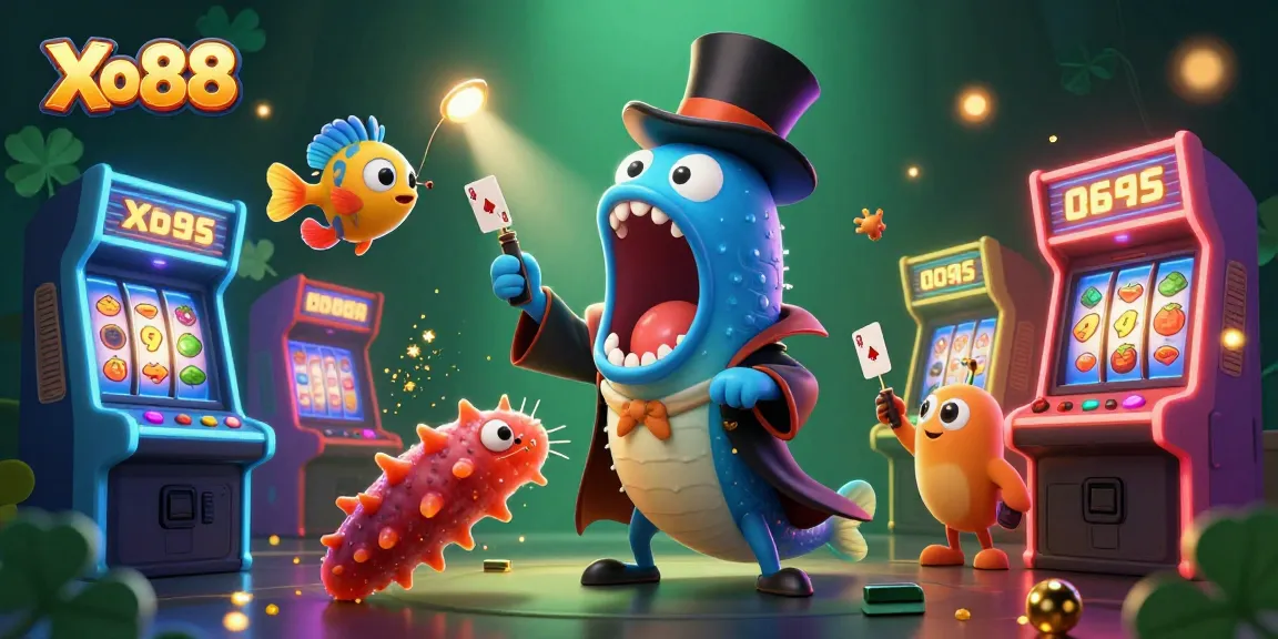 Xo88 showcases a magical casino scene with animated characters performing thrilling card tricks.