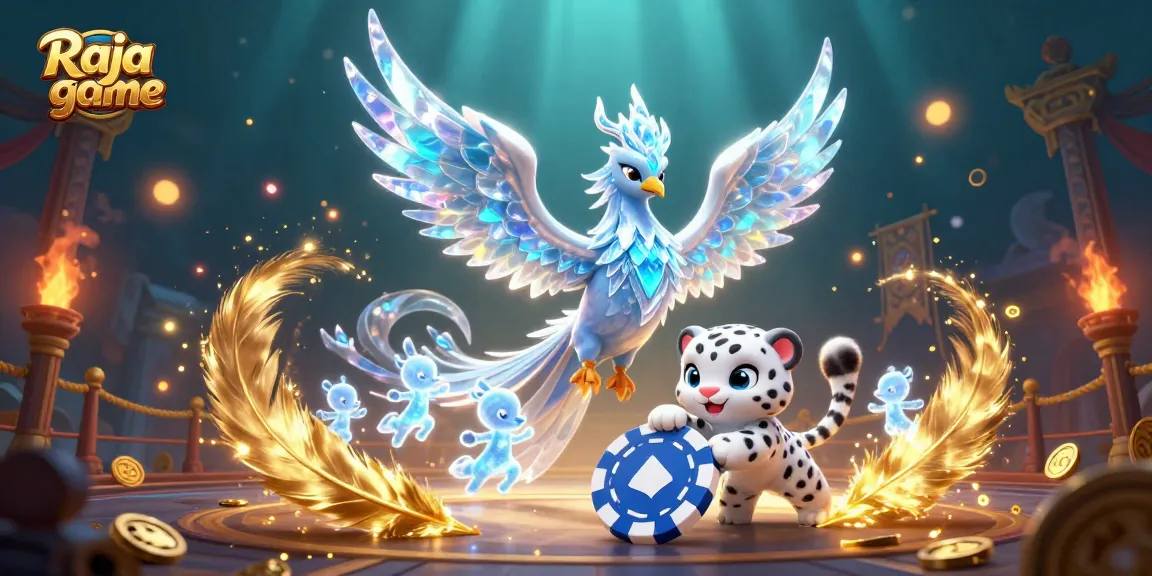 Engage in Raja game with exciting ice-themed characters and vibrant casino elements.