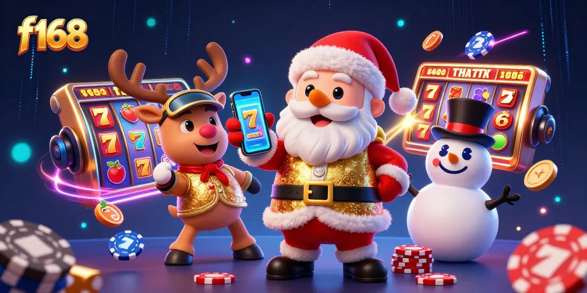 Enjoy thrilling slots and jackpots at f168 with cartoon characters like Santa and friends.