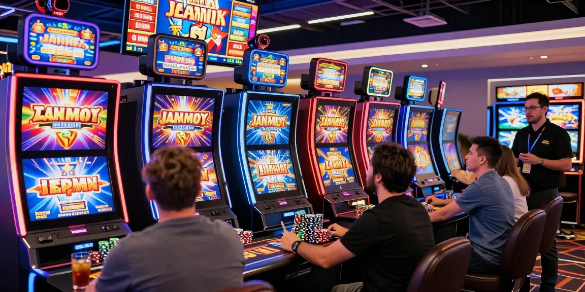 Exciting online slot gaming scene with players enjoying colorful slot machines and dynamic visuals, showcasing the thrill of the experience.