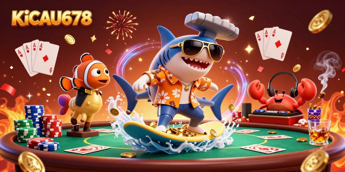 KICAU678 gamers winning big with fun 3D characters and vibrant casino elements