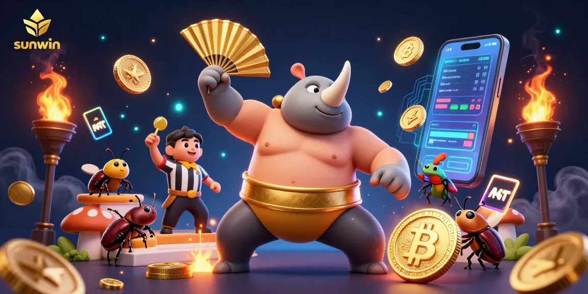 Engage in thrilling gameplay with sunwin as a sumo beetle champion sends coins flying!