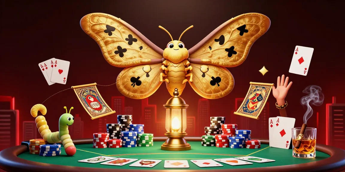 Engage with the vibrant world of online casino belgie featuring a majestic atlas moth amid poker elements and rich casino imagery.