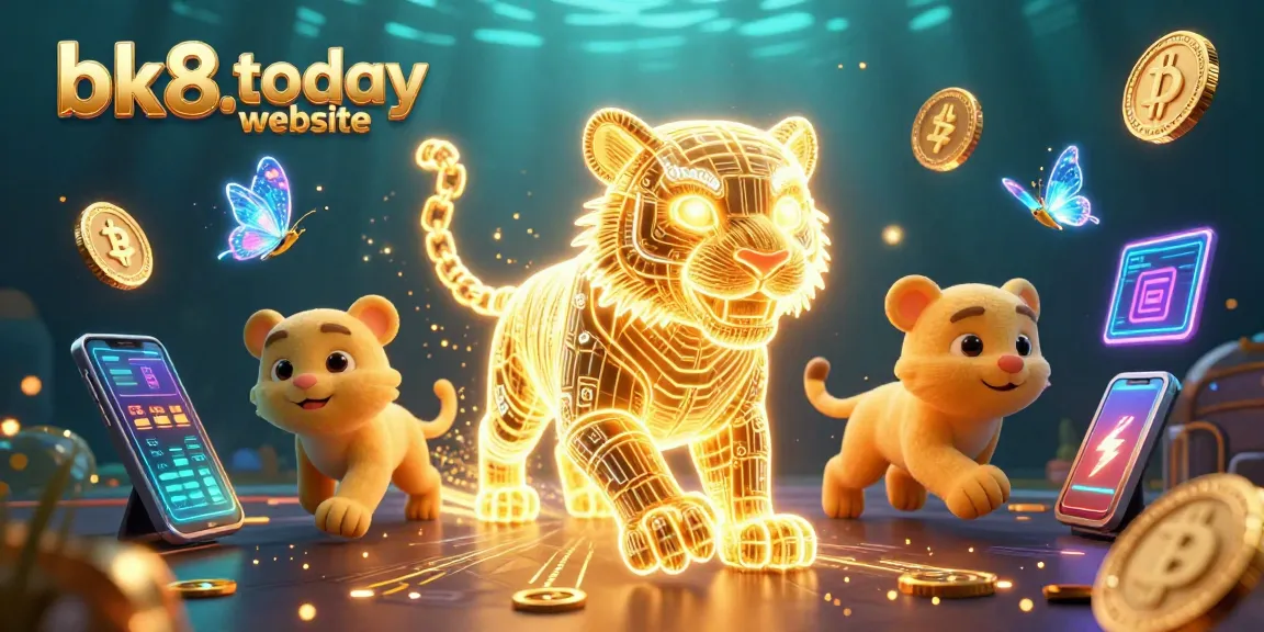 Engage with the bk8.today website through an interactive digital casino scene showcasing immersive gaming elements.