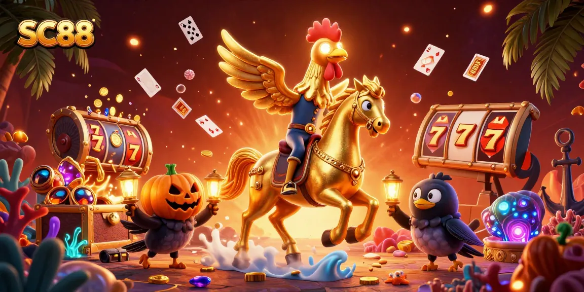 Experience the thrilling SC88 gaming action with a vibrant 3D casino scene packed with excitement.