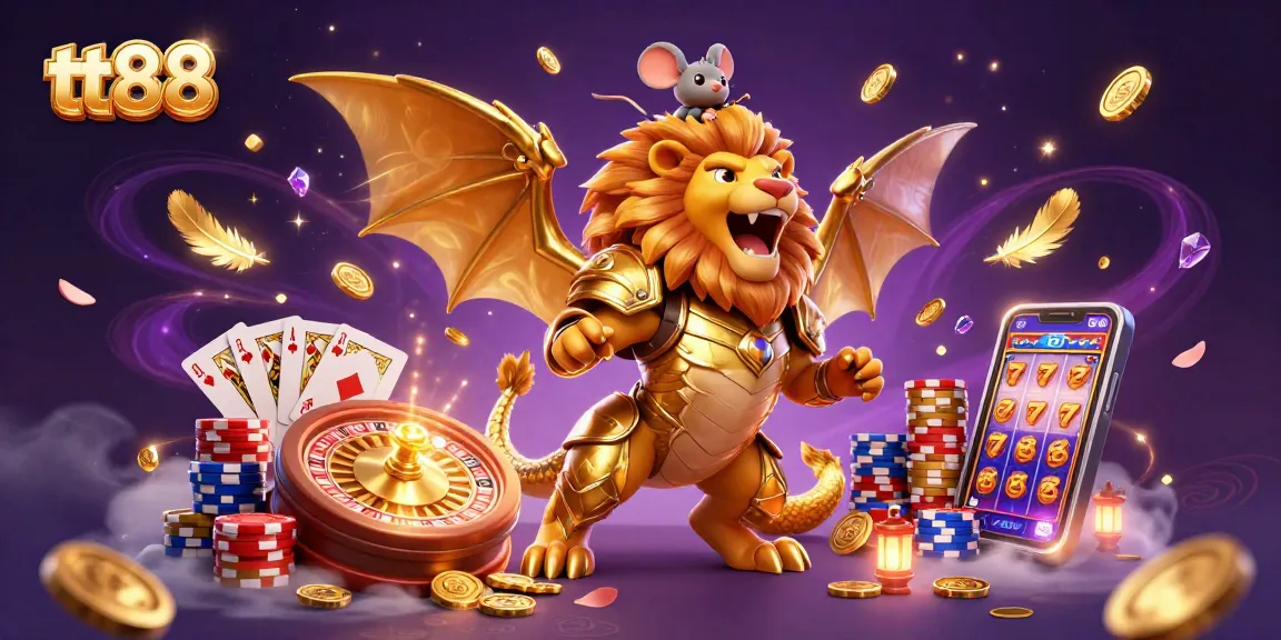 Engage in exciting gameplay with tt88 as a golden chimera and mouse jockey lead a vibrant casino adventure.
