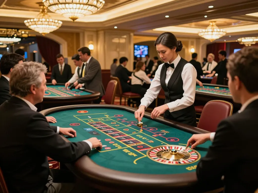 Experience thrilling roulette action at 88vv casino with players betting on luxurious tables.