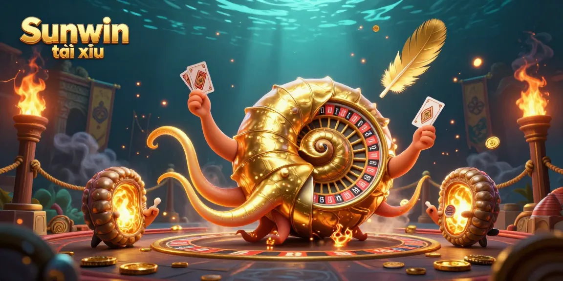 Experience excitement with the Sunwin tài xỉu as ancient creatures and dynamic elements create a vibrant casino scene.