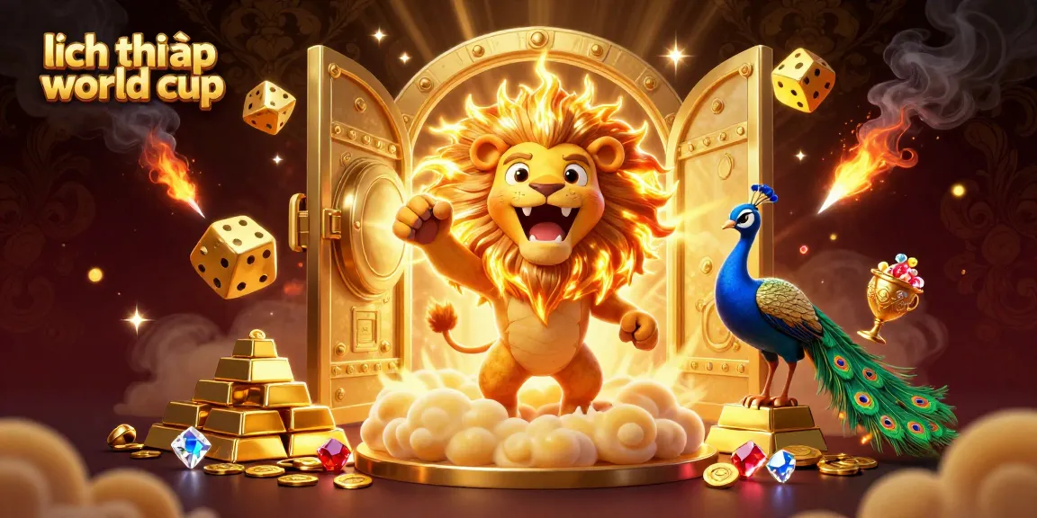 Experience lịch thi đấu world cup with thrilling colors and dynamic gambling elements in this vibrant 3D illustration.