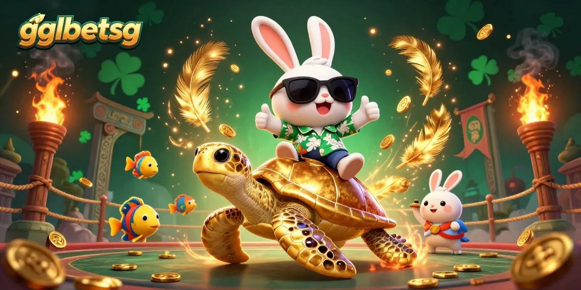 Engage with gglbetsg's thrilling esports betting scene alongside a fortunate cartoon rabbit.