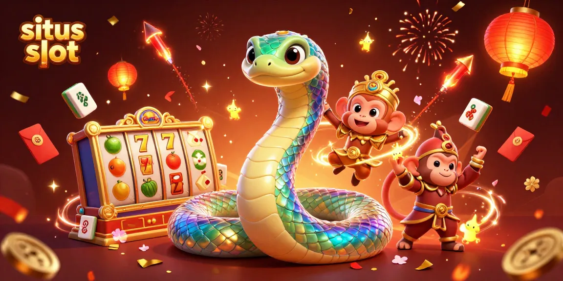 Slot gacor dengan lapisan warna cerah dan simbol keberuntungan menghiasi ilustrasi penuh warna