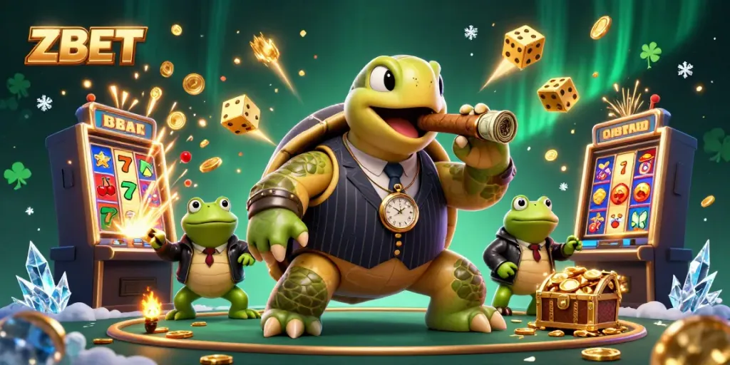 Experience thrilling moments at ZBET with our lively casino scene featuring vibrant characters and jackpots.