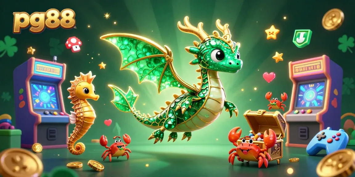 Experience the excitement of pg88 with a vibrant 3D illustration featuring dynamic casino elements.