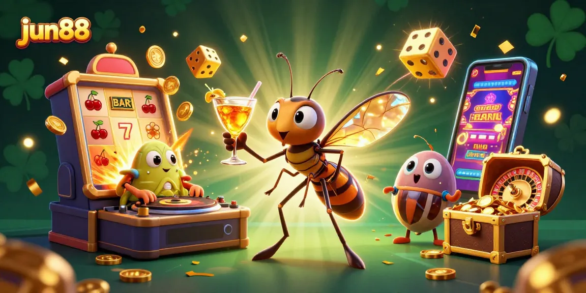 Experience the excitement of jun88 casino with a vibrant 3D scene featuring unique characters and thrilling gaming elements.
