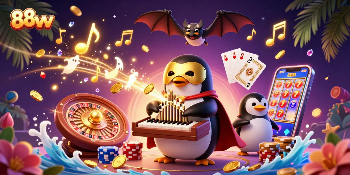 Spin the reels at 88vv for thrilling wins, featuring a dynamic scene of casino excitement.